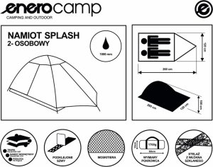 NAMIOT 2 OSOBOWY SPLASH Z TROPIKIEM ENERO CAMP 7