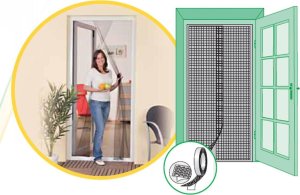 MOSKITIERA DRZWI 2X60X210 CZARNY 3