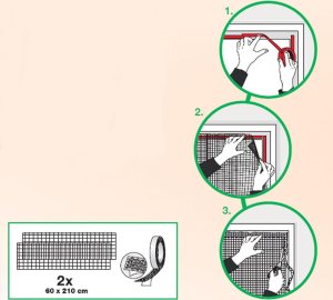MOSKITIERA DRZWI 2X60X210 CZARNY 4