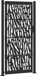Brama ogrodowa czarna 105x205 cm Stalowy wzór śladu 2