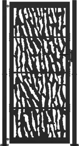 Brama ogrodowa czarna 105x205 cm Stalowy wzór śladu 3