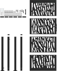 Brama ogrodowa czarna 105x205 cm Stalowy wzór śladu 4