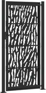 Brama ogrodowa czarna 105x205 cm Stalowy wzór śladu 6