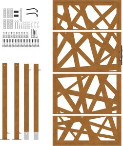 Brama ogrodowa 105x180 cm Stal nierdzewna Lekka konstrukcja 5