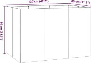 Doniczka Antracyt 120x80x80 cm Stal 9
