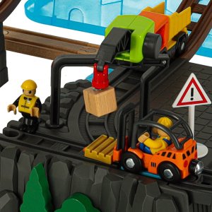 Kolejka tor samochodowy pociąg plac budowy 55 elementów 5