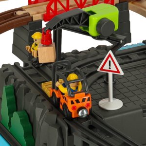 Kolejka tor samochodowy pociąg plac budowy 55 elementów 6