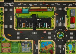 Tor samochodowy parking interaktywny z kierownicą wyścigowy 9