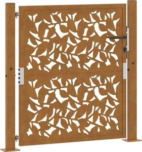 Brama ogrodowa 105x105 cm Stal nierdzewna Wzór liścia 2