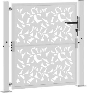 Brama ogrodowa 105x105 cm Stal nierdzewna Wzór liścia 3