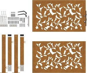 Brama ogrodowa 105x105 cm Stal nierdzewna Wzór liścia 5