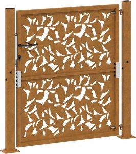 Brama ogrodowa 105x105 cm Stal nierdzewna Wzór liścia 7