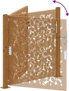 Brama ogrodowa 105x105 cm Stal nierdzewna Wzór liścia 8