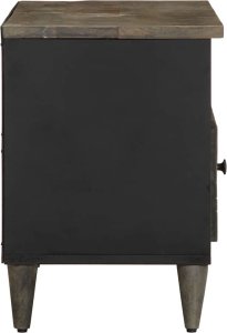 Szafka pod telewizor, czarna, 80x33x46 cm, lite drewno mango 4