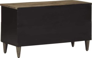 Szafka pod telewizor, czarna, 80x33x46 cm, lite drewno mango 5