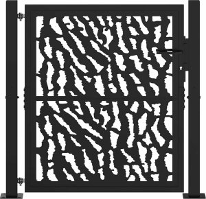 Brama ogrodowa czarna 105x105 cm stalowa konstrukcja 3