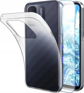 Etui Do Xiaomi Redmi 12C (Przezroczyste, Silikonowe, Ochronne)   Szkło 9H 1