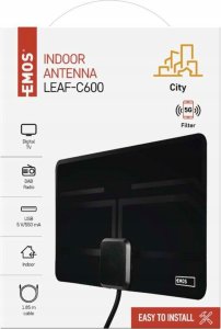 Antena RTV Emos Indoor Antenna CITY LEAF-C600, DVB-T2, DAB, LTE/4G/5G Filter 10