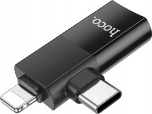 HOCO Adapter OTG Typ C (Męski) / Lightning (Męski) Do USB A (Żeński) 2w1 UA17 Czarny 3