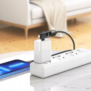 HOCO Adapter OTG Typ C (Męski) / Lightning (Męski) Do USB A (Żeński) 2w1 UA17 Czarny 7