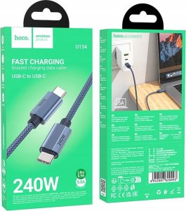 Kabel USB Hoco USB-C - USB-C 1.8 m Szary (U134) 4