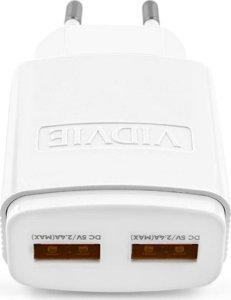 Ładowarka sieciowa dual USB + kabel Typu C 2400 mA 2