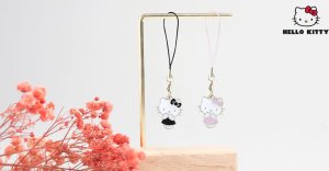 Hello Kitty zawieszka HKCPMKK Phone       Strap czarny/black Charm Kitty Cute 4