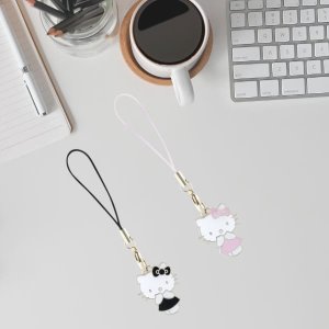 Hello Kitty zawieszka HKCPMKK Phone       Strap czarny/black Charm Kitty Cute 6