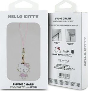 Hello Kitty zawieszka HKCPMKP Phone       Strap różowy/pink Charm Kitty Cute 3