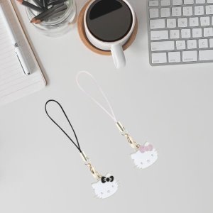 Hello Kitty zawieszka HKCPMKHK Phone      Strap czarny/black Charm Kitty Head 6