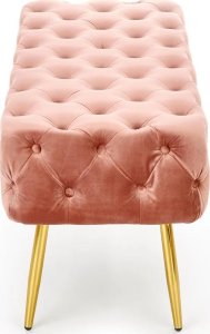 Ławka ATHENA VELVET różowa/złota HALMAR 4