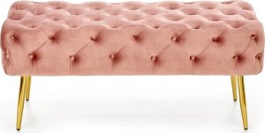 Ławka ATHENA VELVET różowa/złota HALMAR 7