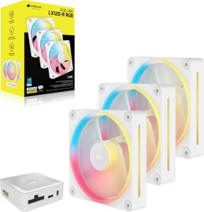 Wentylator Corsair iCUE LINK LX120-R RGB PWM 3-pack + Hub biały (CO-9051054-WW) 4