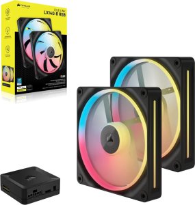 Wentylator Corsair iCUE LINK LX140-R RGB PWM 2-pack + Hub czarny (CO-9051052-WW) 4