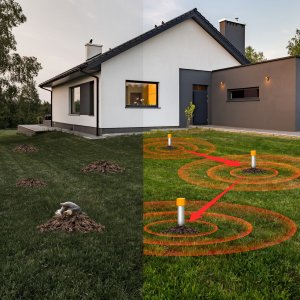 NO PEST Odstraszacz na Krety Nornice Węże Turkucie Szczury Odstraszacz Kretów Nornic Gryzoni do 1500 m 9