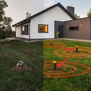 NO PEST Odstraszacz na Krety Nornice Szczury Myszy Odstraszacz Kretów Nornic do 800 m 9