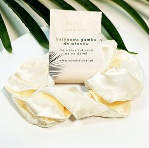 Yeye Satynowa gumka do włosów Ecru 6
