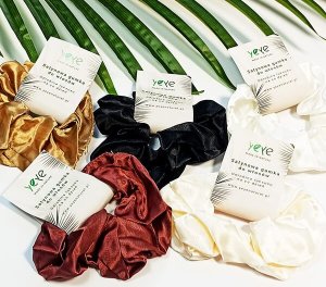 Yeye Satynowa gumka do włosów Czarny 3