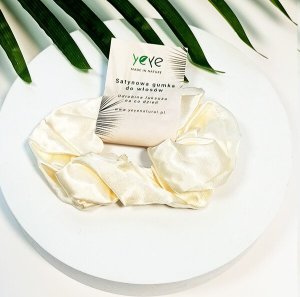 Yeye Satynowa gumka do włosów Biały 8