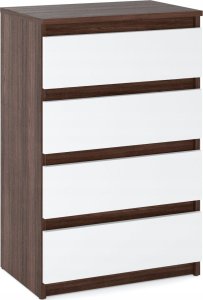 Komoda Z Szufladami Dąb Wenge Biała 60 CM 4S Szafka Rtv Meble Do Salonu 1