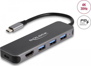 DeLOCK 3P USB Hub+4K HDMI+USB-C+PD 85W - 64171 2