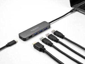 DeLOCK 3P USB Hub+4K HDMI+USB-C+PD 85W - 64171 3
