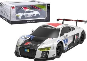 Auto R/C 1:24 Zdalnie Sterowane Sportowe AUDI R8 LMS Biało-Czarne Rastar 1