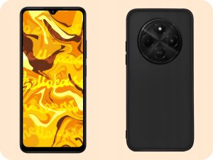 ETUI DO XIAOMI POCO C75 OBUDOWA CZARNE MATOWE SILIKON POKROWIEC SLIM  SZKŁO 4