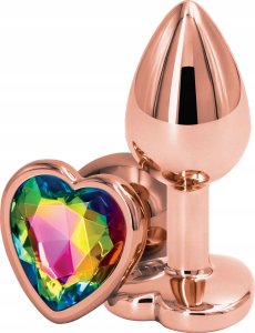 NS NOVELITES_Rear Assets Heart S Rainbow korek analny z kryształkiem w kształcie serca Rose Gold 1