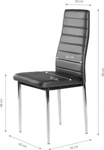 Springos Krzesło do salonu i jadalni 4szt. chromowane nogi szare 6