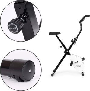 Rowerek treningowy rower stacjonarny fitness mechaniczny licznik komputer płynna regulacja - biały ModernHome 9