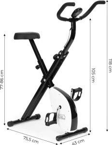 Rowerek treningowy rower stacjonarny fitness mechaniczny licznik komputer płynna regulacja - biały ModernHome 10