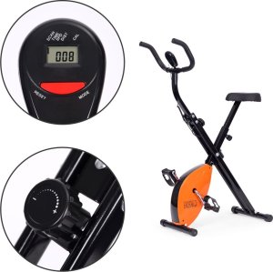 Rowerek treningowy rower stacjonanry fitness mechaniczny licznik komputer płynna regulacja - pomarańczowy ModernHome 7