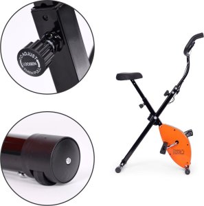 Rowerek treningowy rower stacjonanry fitness mechaniczny licznik komputer płynna regulacja - pomarańczowy ModernHome 8